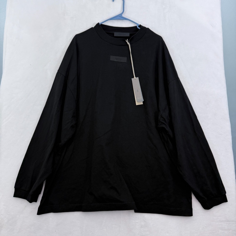 Fear Of God Essential T Shirt Mens L Black Long Sleeve Oversized